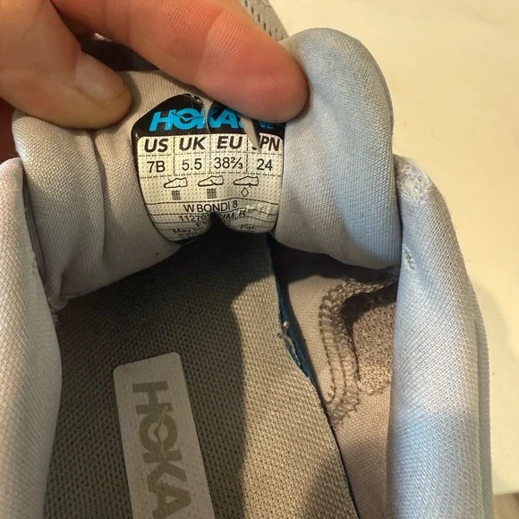 Hoka Women's Athletic Shoe size 7B in Gray and Coral in style W Bondi 8 - Picture 8 of 9